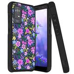 TJS Compatible for TCL ION X Case (X Version Only), Dual Layer Hybrid (Magnetic Mount Friendly) Shockproof Drop Protection Cover Impact Phone Case (Mystical Floral Boom)