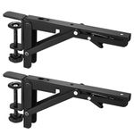 Folding Shelf Brackets with C Clamp, Folding Console, Folding Hinges with Desk Clamp, Heavy Duty Collapsible Shelf Bracket Wall Mounted, 90 Degree Foldable Right Angle Shelf Brackets for Table Shelf