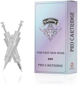 20PCS Assorted Tattoo Cartridge Needles, Pro Disposable Makeup Cartridges Needle for Microblading, Mixed Size 1RL 3RL 5RL 3F 5F 7F, Round Liner Flat for Eyebrow, Eyeliner, Lip (20PCS)