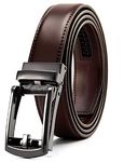 Contacts Genuine Leather Belt for Men with Easier Adjustable Autolock Buckle - Micro Adjustable Belt Fit Everywhere |Formal & Casual | Elegant Gift Box (15-Brown-Waist Size Fit from 28" to 42")…………