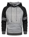 LBL Men's Pullover Hoodies Colour Block Hooded Sweatshirts Drawstring Fleece Hoodie with Kangaroo Pocket Dark Grey S