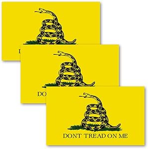 Anley 5 "X 3" Don't Tread on Me calcoman¨ªa 3 piezas - Pegatinas reflectantes para parachoques de autom¨®viles y camiones - Juego de 3 unidades