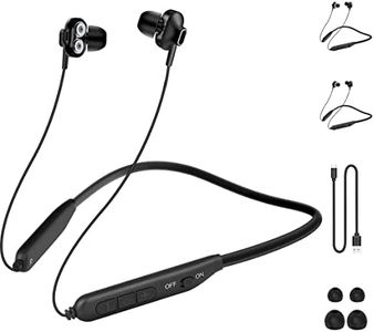 MAS CARNEY BI2 Wireless Sport Bluetooth Headphones, Magnetic Neckband Type Bluetooth in-Ear Headphones with Microphone, for Music, Calls, Gym- 9 Hours Playtime