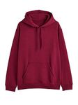 JUNEBERRY Women Sweatshirt with Hoodies, Fleece Material Full Sleeves Jumper Women Winter Wear, Hooded Neck Regular Fit Long Sleeve Womens Sweatshirt, Winter Wear for Women Maroon