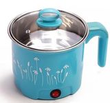 MINTOX Electric 1.8 Litre Mini Cooker Kettle with Glass Lid Base Concealed Base Cooking Pot Noodle Maker Egg Boiler hot Pot Vegetable and Rice & Pasta PorridgeTravel Cookers and Steamer