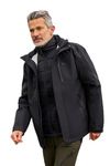 Mountain Warehouse Zenith II Mens 3 In 1 Jacket - Waterproof Rain Jacket, Warm, Breathable Mens Coat, Taped Seams, Hooded, Underarm Zips - For Walking & Hiking Jet Black M