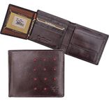 kenneth brownne Da Milano Men's Brown Hide Leather Wallet Trifold