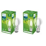 Philips 9-watt Full Glow Glass LED Bulb | Energy Saver Filament LED Lamp | B22 Base LED Bulb | Crystal White, Pack of 2