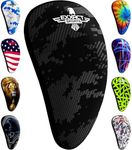 Exxact Sports Lightweight Athletic Cup Mens & Boys with Soft Rim Comfort for Superior Support, Baseball Cup Youth Boys for T-Ball, Football, Lacrosse, Hockey Groin Protector (Large, Black Camo)