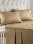 Queen Size Sheet Set - Breathable & Cooling Sheets - Hotel Luxury Bed Sheets - Extra Soft - Deep Pockets - Easy Fit - 4 Piece Set - Wrinkle Free - Comfy – Beige Tan Bed Sheets - Queens Sheets – 4 PC