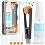 Glasses Cleaning Kit Eyeglass Cleaner, Anti Fog Lens Cleaner Spray with Microfiber Lens Cleaning Cloth, Eye Glass Repair Kit with Screws and Screwdriver, Nose Pads, Portable Glasses Cleaner Tool