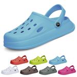 DIUS Garden Clogs for Women Gardening Clogs for Men Garden Shoes Sandals with Arch Support, Blue, 6.5-7.5 Women/5-6 Men