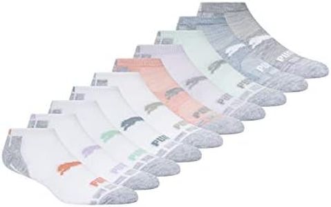 PUMA Kids' 10 Pack Low Cut Socks, Peach, 9-11