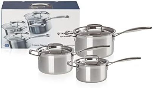 Le Creuset 3-Ply Stainless Steel Saucepan Set, 3 Piece