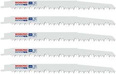 WORKPRO 5-Piece 9-Inch Wood Pruning Reciprocating Saw Blade Set, 5TPI, CR-V Steel Saw Blade Kit for Bosch, Black & Decker, Makita, Dewalt