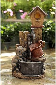 Jeco Birdhouse and Dog Indoor/Outdoor Fountain
