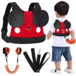 Accmor Baby Anti Lost Safety Harness + Anti Lost Wrist Link, Cute Kid Safety Harness Leash Child Kid Assistant Strap for 1-8 Years Boys and Girls to Zoo or Mall