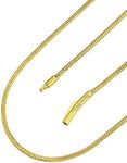 FaithHeart Personalized Custom Women Chain Necklace Gold Plated 2MM Slim Chains 20 Inch Snake Necklace with Italian Design Clasp