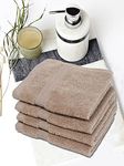 BIANCA Ultra Soft Zero Twist 100% Cotton Towel -4pc Face Towel (Paradiso) | Super Absorbent, Fluffy | AeroCore Organic Technology - for Men, Women, Gym, Kitchen Solid-Wheat