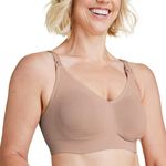 Bravado Designs Body Silk Seamless Nursing Bra for Breastfeeding, Wireless Maternity Bra, Cameo, Large Plus