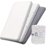 Next to Me Crib Sheets 55x90 cm - 3 Pack, 1 Waterproof Crib Mattress Protector - 2 Fitted Sheets 100% Pure Cotton Ultra Soft Baby Bedding Fits Chicco, Joie, Tutti Bambini, Maxi Cozee