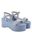 Shoetopia womens Sandal-1404 Blue Platform - 3 UK (Sandal-1404-Blue)