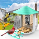 DELOTA Smart Bird Feeder with Camera, Hummingbird Feeder with AI Identify Bird Species, Bird Watching Camera Auto Capture, Camera Bird Feeders for Outside with Solar Pannel(Forest Green)