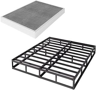 VTWAZAST Queen Box Spring and Cover Set, 5 Inch Low Profile Heavy Duty Metal Structure, Easy Clean Bed Skirt, Non-Slip, Noise Free, Easy Assembly