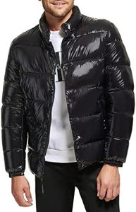 Calvin Klein Men's Snap Front Puffer Jacket, Black, Large