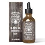 Viking Revolution - Beard Oil - All Natural Variety Beard Oil For Men With Argan & Jojoba Oils - Softens, Smooths & Strengthens - Gifts For Men - Unscented - 30 ml