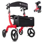 Mobiclinic®, Rollator Walker with Seat, Invicto, One-Hand Folding, Disability Aids Walkers, Double Braking System, Undefeated, All-Terrain, Walking with Seats and Wheels That Fold, Height Adjustable