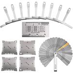 PMELCXD 15 Pieces Guitar Luthier Tools Set Including Guitar Radius Gauge, String Action Ruler Gauge, 32 Blades Feeler Gauge, Guitar Notched Radius Gauges for Guitar and Bass Setup