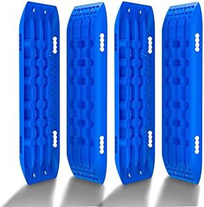 Recovery Tracks Boards Ramps Escape Tools 2 Pairs multipurpose for Automotive Tires and Wheels Sand Mud Snow 10Ton Stand for 4wd 4x4 Offroad Car ATV SUV Gen2.0 Blue