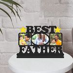 MYGIFTYSHOP Best Father Customized Wooden Photo Frame Table Top 12 X 8 Inch - | Best Birthday Retirement Fathers Day Gift | For father daddy papaRectangular, Tabletop