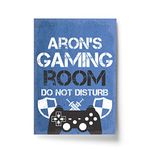 RED OCEAN Personalised Bedroom Framed Print Boys Bedroom Wall Art Gamer Gift Gaming Sign Son Gift (A4 Print Only - PERSONALISED Blue Gaming Room)