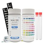 Pool Test Strips, 100 Fast and Accurate Pool and Spa Test Strips for Fresh and Salt Water, Ponds and Fish Tanks, Iron, Copper, Nitrite, Nitrate, pH, Carbonate and More (9-in-1 100 Strips)