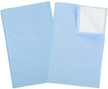 SEVENWELL 2pcs Jewelry Polishing Cleaning Cloth Large 10'' x 12'' for Sterling Silver Jewelry Gold, Diamond, Platinum, Precious Stones, Coins (Blue)