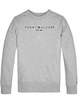 Tommy Hilfiger Kids Unisex Essential Sweatshirt without Hood, Grey (Light Grey Heather), 8 Years