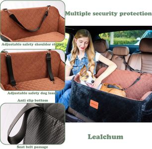 Lealchum Large Dog Car Seat – Pet Booster for Cars, Travel Safety