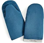 Caraway Linen Oven Mitts - 100% Organic Cotton Oven Mitt - Double-Layer & Stain-Resistant Stitching - Safe Handling of Hot Kitchenware - Set of 2 - Navy