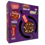 Chocolate Brownie and Lotus Biscoff Skillet Gift Set, Make Your Own Brownie - Contains Cast Iron Skillet, Brownie Mix, Creamy Spread, Crunchy Biscuit, Mini Mallows, Ideal Christmas or Birthday Present