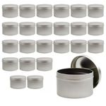 Cornucopia 8-Ounce Metal Candle Tins (24-Pack); Round Containers for Candles, Arts & Crafts, Storage & More, Bulk Quantity