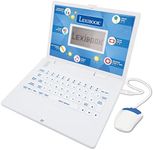 LEXIBOOK JC598i5 Educational and Bilingual Laptop Italian/English-Toy with 124 Activities to Learn, Play Games and Music-Blue/White