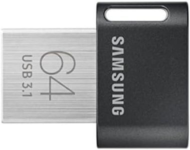 SAMSUNG MUF-64AB/AM FIT Plus 64GB - 300MB/s USB 3.1 Flash Drive, Black/Sliver