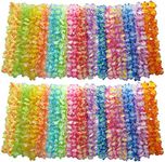 60 Counts Hawaiian Leis Bulk, Tropical Luau Hawaiian Leis For Luau Themed Party Decorations, Birthday Party Supplies, Hawaiian Party Favors