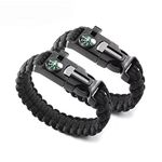 2 Pack of Paracord Survival Bracelets – Emergency Equipment – Built in Compass,Whistle,Fire Starter for Outdoor Survival