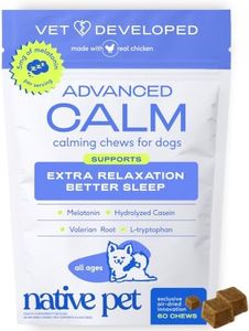 Native Pet Advanced Calming Chews for Dogs Medium Breed - Anxiety Relief, Stress, Separation, Travel & Sleep Support with Melatonin for Dogs, Hydrolyzed Casein, Valerian Root & L-Tryptophan -60 Chews