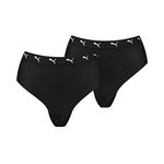 PUMA Women's Sporty Thong Panties, Black, XS