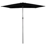 Northlight 10ft x 6.5ft Outdoor Patio Market Umbrella with Hand Crank, Black
