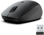 JLab GO Wireless Mouse, Black, Connect Via Bluetooth or USB Wireless Dongle, Multi-Device Toggle, Portable, Ultra-Compact and Lightweight for Work on The Go, Adjustable Tracking, Ergonomic